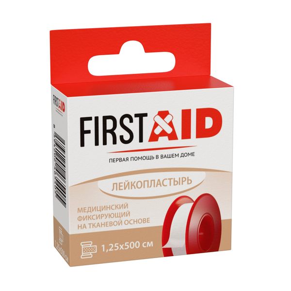 Фотография товара Пластырь фиксирующий на тканевой основе First Aid/Ферстэйд 5х500см