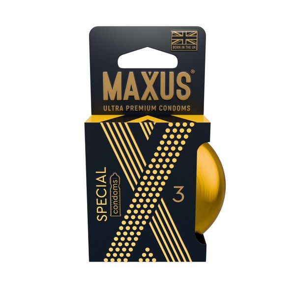Фотография товара Презервативы из натурального латекса точечно-ребристые Special Maxus/Максус 3шт