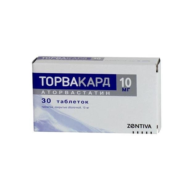 Фотография товара Торвакард таблетки п/о плен. 10мг 90шт