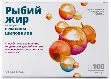 Фотография товара Рыбий жир Vitateka/Витатека капсулы 370мг 100шт
