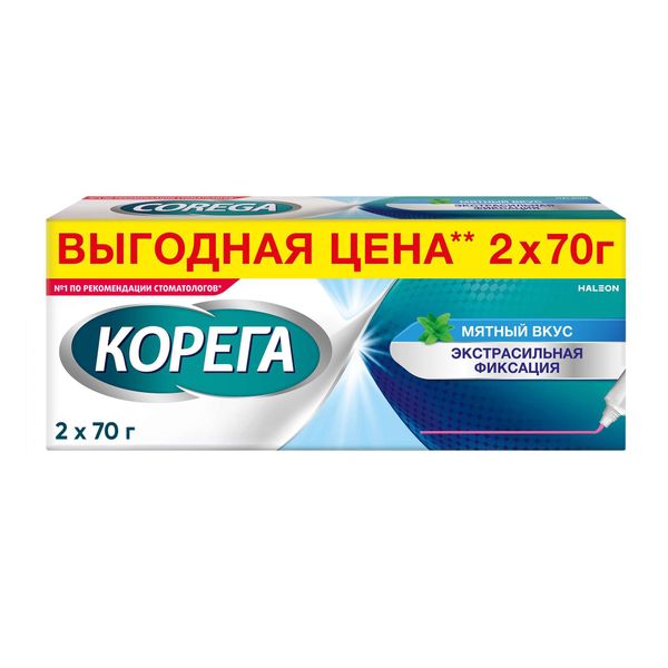 Фотография товара Крем для фиксации зубных протезов вкус мятный Экстра сильный Corega/Корега 70г