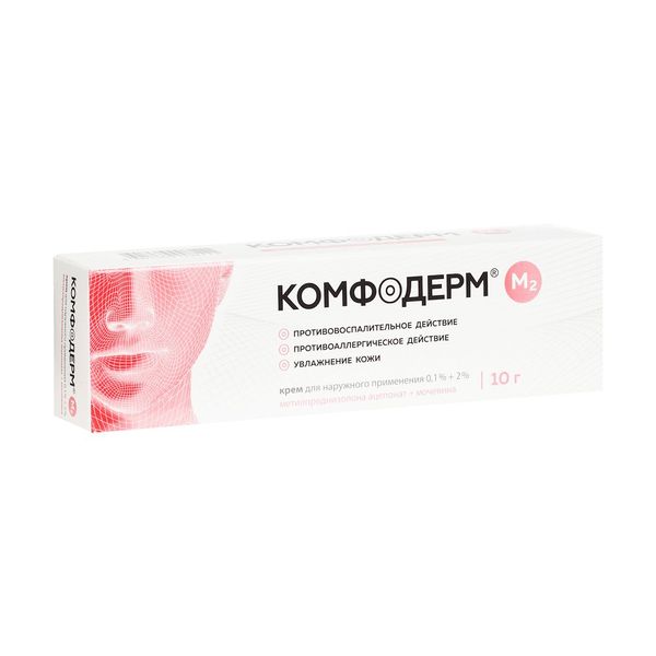 Фотография товара Комфодерм М2 крем для наруж. прим. 0,1%+2% туба 10г