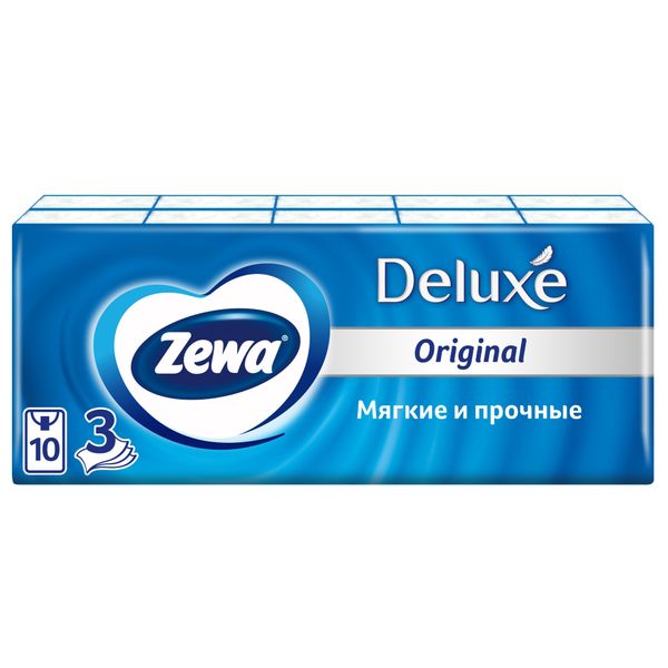 Фотография товара Платочки бумажные Deluxe Zewa/Зева 10шт 10уп