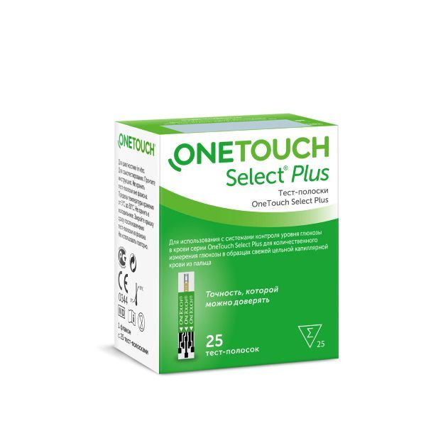 Фотография товара Тест-полоски Select Plus OneTouch/УанТач 100шт