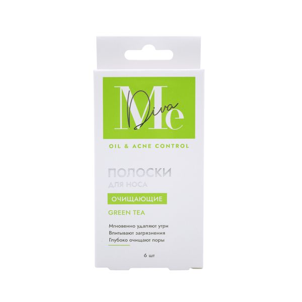 Фотография товара Полоски для носа очищающие с зеленым чаем Oil&Acne control Mediva/Медива 6шт