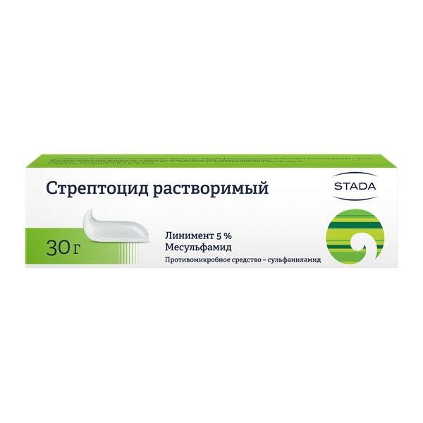 Фотография товара Стрептоцид растворимый линимент 5% 30г