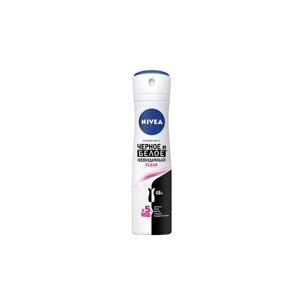 Фотография товара Антиперспирант спрей черное и белое невидимый Clear Deo Nivea/Нивея 150мл (82237)