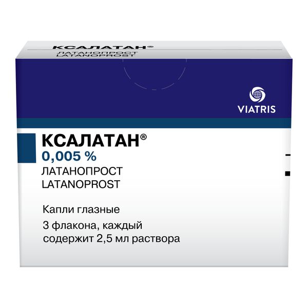 Фотография товара Ксалатан капли глазные 0,005% 2,5мл 3шт