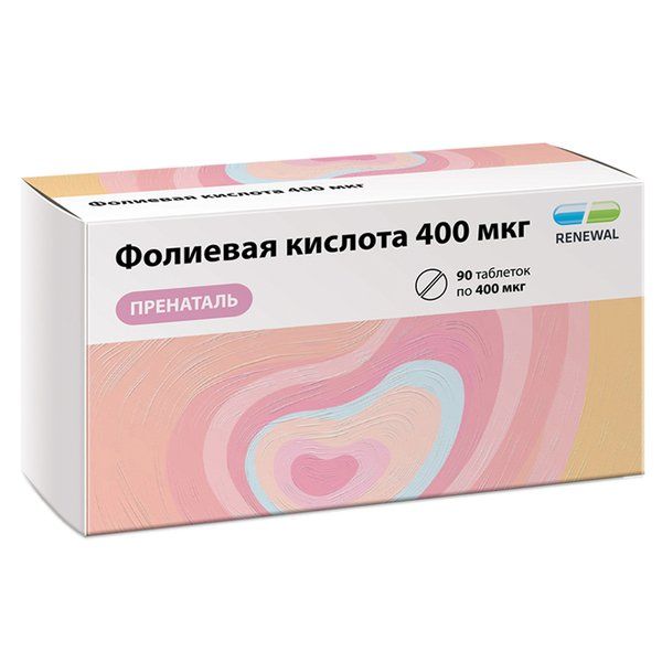 Фотография товара Фолиевая кислота Пренаталь Renewal/Реневал таблетки 400мкг 90шт