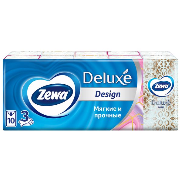 Фотография товара Платочки бумажные Deluxe Design Zewa/Зева 10шт 10уп
