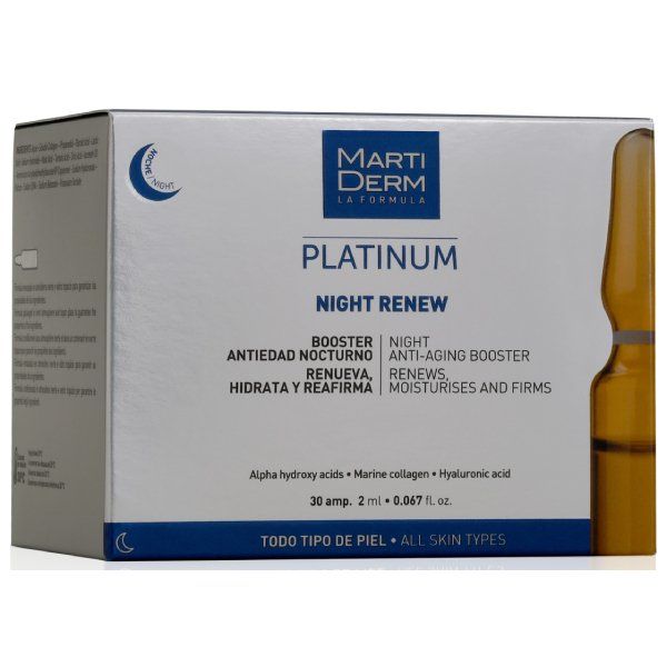 Фотография товара Сыворотка-уход за кожей восстанавливающая ночная Platinum Martiderm/Мартидерм амп. 2мл 10шт