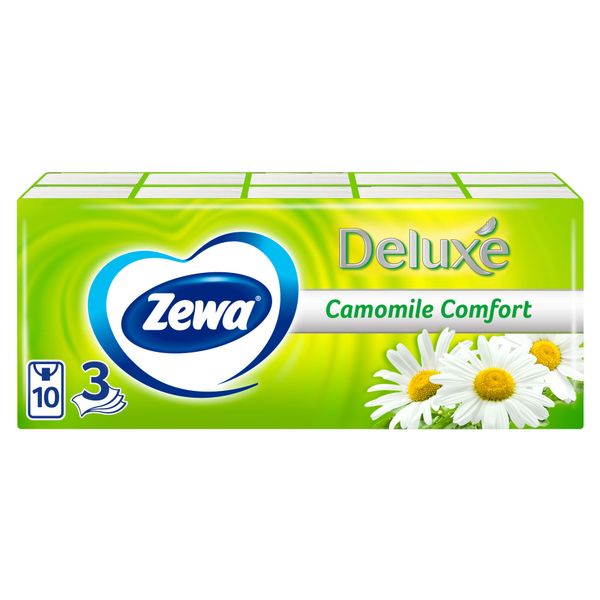 Фотография товара Платки носовые бумажные ромашка Deluxe Zewa/Зева 10шт 10уп (53107)