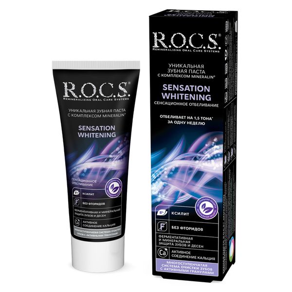 Фотография товара Паста зубная R.O.C.S./РОКС Sensation Whitening 74г