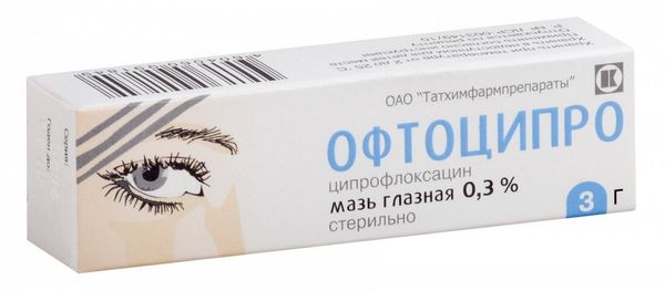 Фотография товара Офтоципро мазь глазная 0,3% 3г