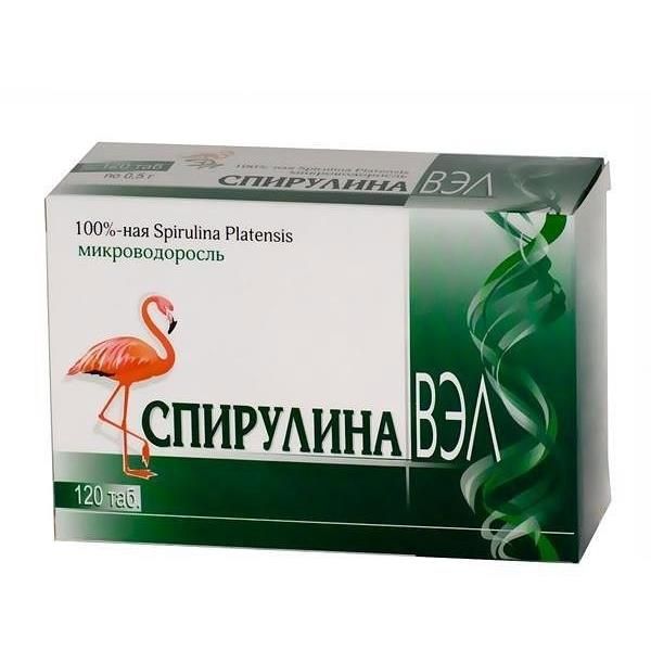 Фотография товара Спирулина ВЭЛ таблетки 500мг 120шт