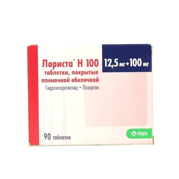Фотография товара Лориста Н 100 таблетки п/о плен. 100мг+12,5мг 30шт