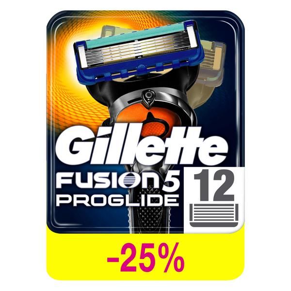 Фотография товара Кассеты сменные для безопасных бритв Fusion ProGlide Gillette/Жиллетт 12шт