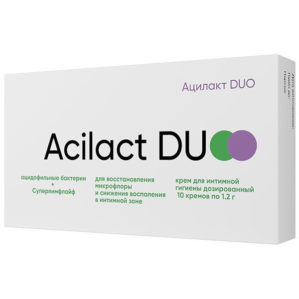 Фотография товара Крем для интимной гигиены дозированный Acilact Duo/Ацилакт Дуо 1,2г 10шт