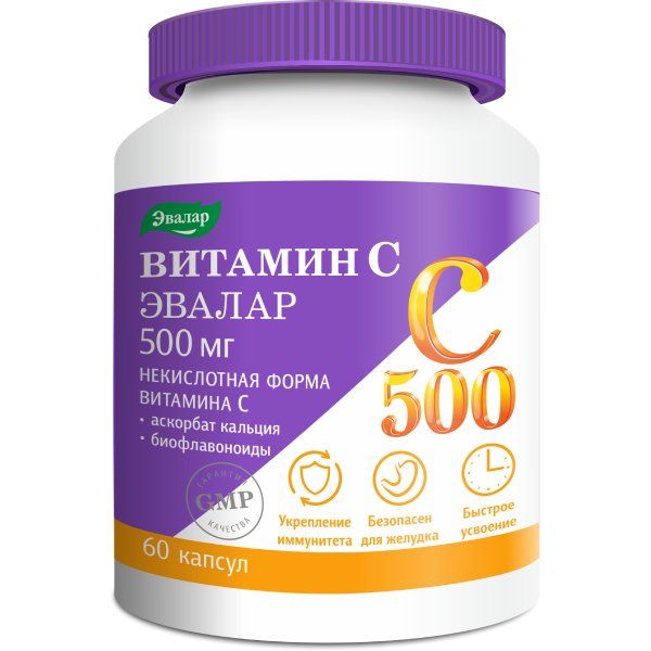 Фотография товара Витамин С 500 супер комплекс Эвалар капсулы 0,78г 60шт