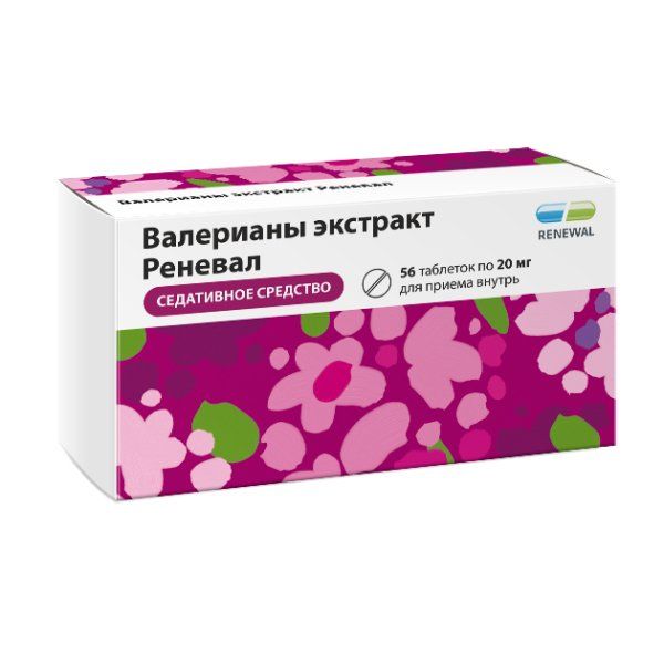 Фотография товара Валерианы экстракт Реневал таблетки п/о плен. 20мг 56шт