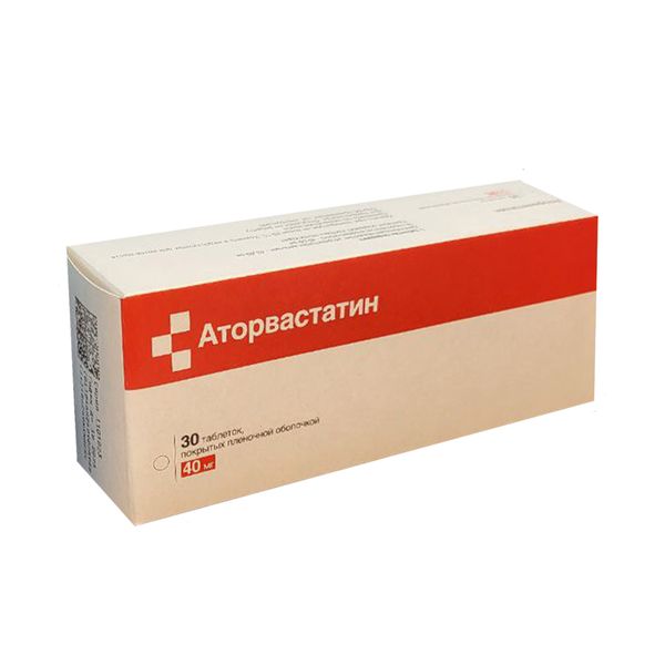 Фотография товара Аторвастатин таблетки п/о плен. 40мг 30шт