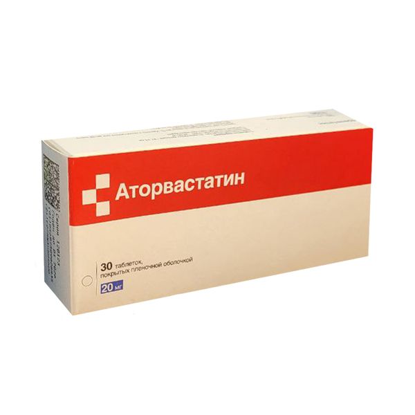 Фотография товара Аторвастатин таблетки п/о плен. 20мг 30шт
