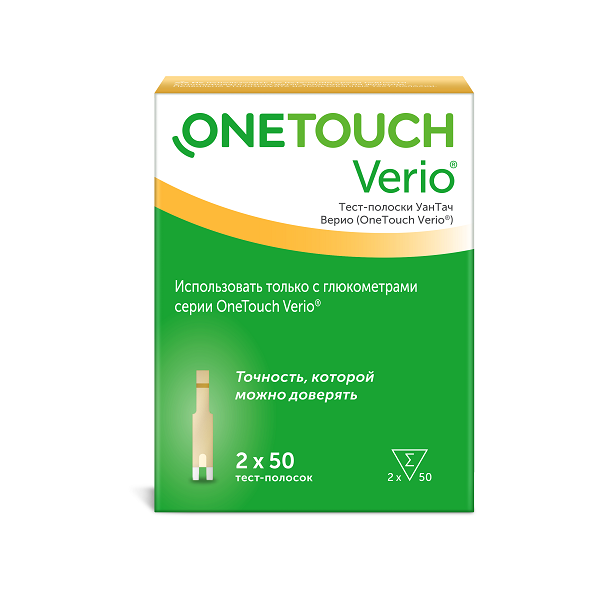 Фотография товара Тест-полоски Verio OneTouch/УанТач 100шт