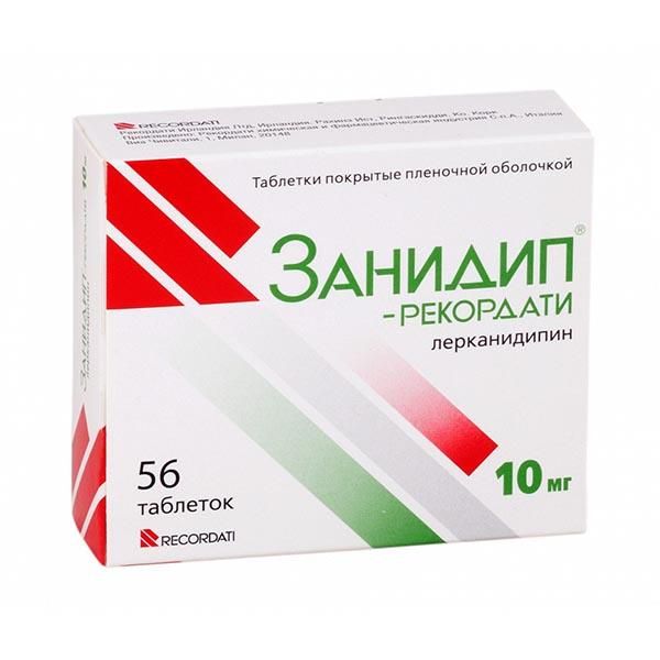 Фотография товара Занидип-Рекордати таблетки п/о плен. 10мг 28шт