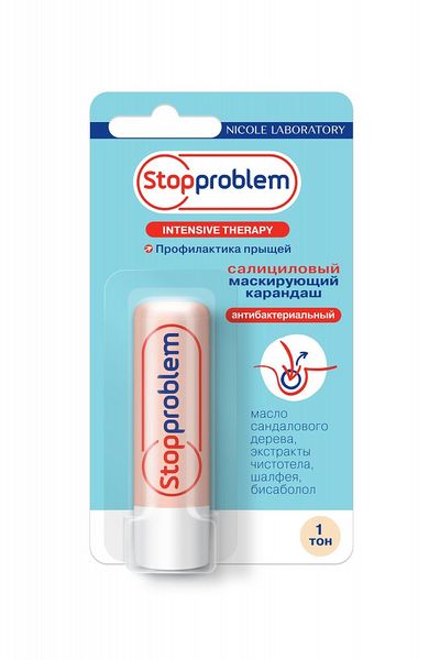 Фотография товара Карандаш Stopproblem (Стоп проблем) салициловый маскирующий тон 1 4,7 г