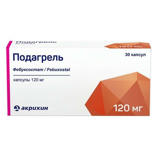 Фотография товара Подагрель капсулы 80мг 30шт