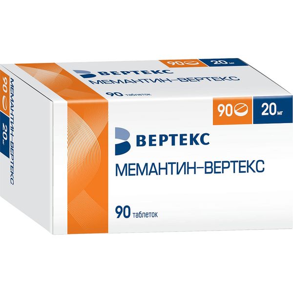 Фотография товара Мемантин-Вертекс таблетки п/о плен. 20мг 90шт
