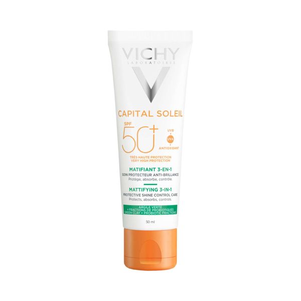 Фотография товара Уход для жирной проблемной кожи матирующий 3 в 1 SPF50+ Capital Soleil Vichy/фл. 50мл (МВ232701)