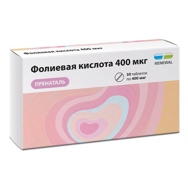 Фотография товара Фолиевая кислота Пренаталь Renewal/Реневал таблетки 400мкг 30шт