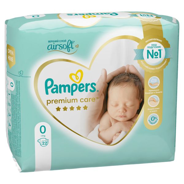 Фотография товара Подгузники детские Premium Care Pampers/Памперс до 3кг 22шт