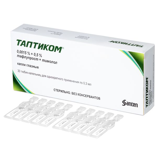 Фотография товара Таптиком капли глазные 0,0015%+0,5% 0,3мл 30шт