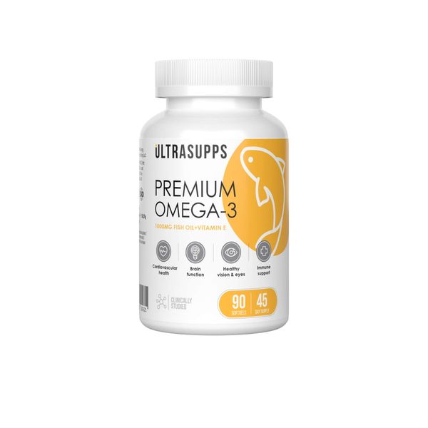 Фотография товара Омега-3 Премиум UltraSupps/Ультрасаппс капсулы мягкие 1405мг 60шт