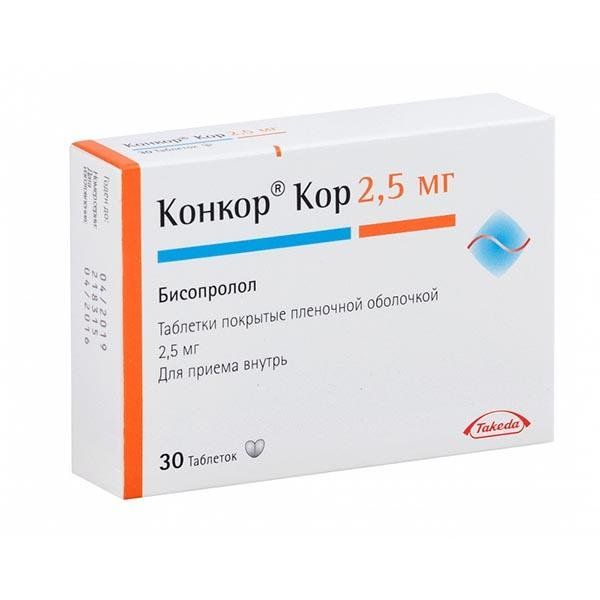 Фотография товара Конкор Кор таблетки п/о плен. 2,5мг 30шт