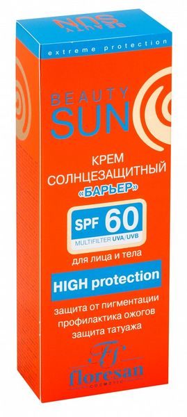Фотография товара Крем для лица и тела солнцезащитный барьер SPF60 Floresan/Флоресан 75мл