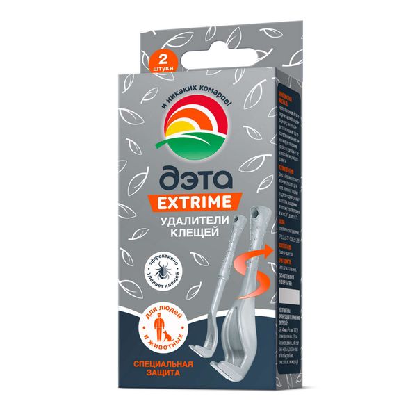 Фотография товара Удалитель клещей для людей и животных Extrime Дэта 2шт