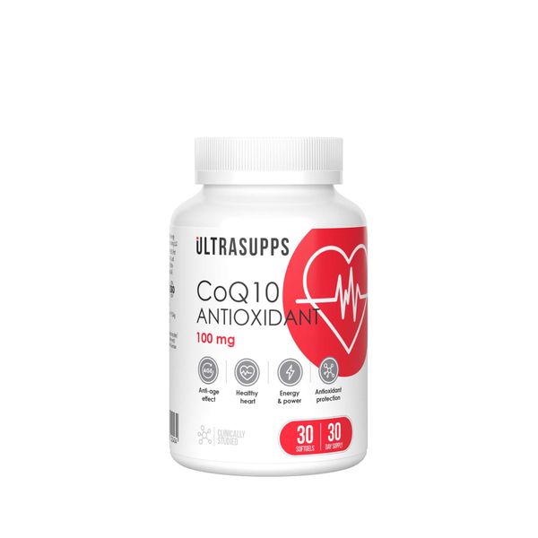 Фотография товара Коэнзим Q10 антиоксидант 100мг UltraSupps/Ультрасаппс капсулы мягкие 380мг 60шт