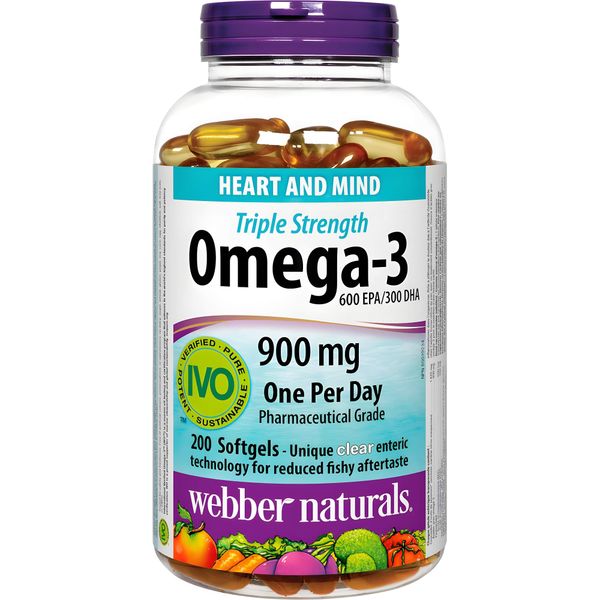 Фотография товара Омега-3 тройная сила 900мг Webber Naturals капсулы 1974мг 200шт