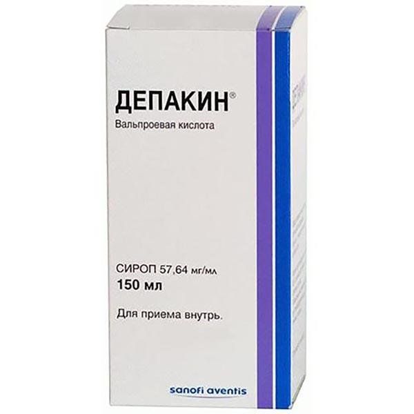 Фотография товара Депакин со шприцем дозированным сироп 57,64мг/мл 150мл