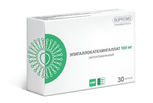 Фотография товара Эпигаллокатехингаллат липосомальный Supreme Pharmatech капсулы 548мг 30шт