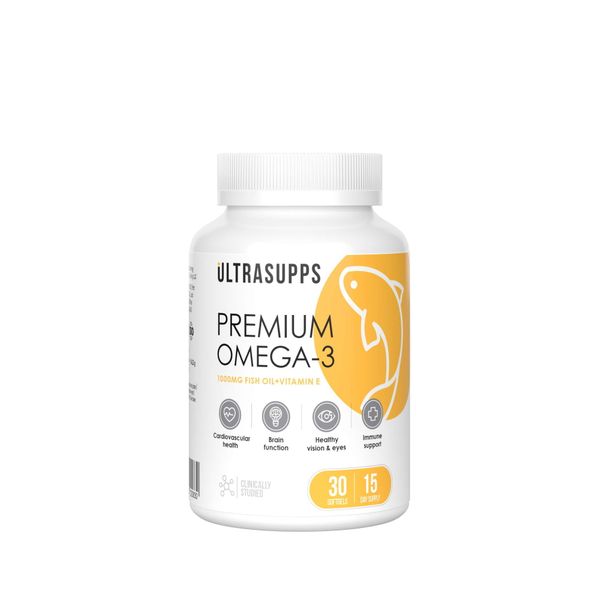 Фотография товара Омега-3 Премиум UltraSupps/Ультрасаппс капсулы мягкие 1405мг 30шт