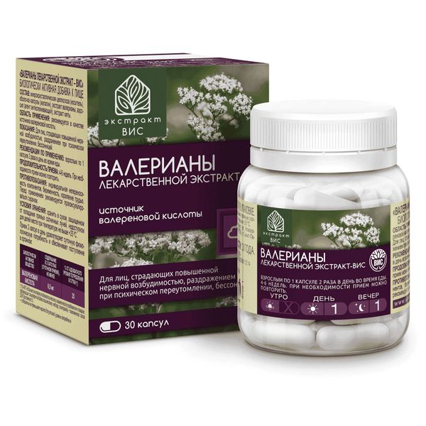 Фотография товара Валерианы лекарственной экстракт ВИС капсулы 0,4г 30шт