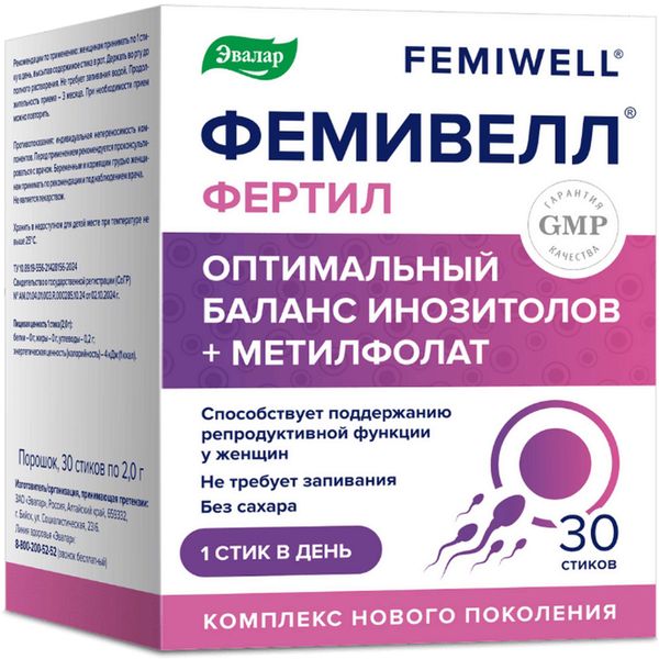 Фотография товара Фемивелл Фертил Эвалар порошок в стиках 2г 30шт