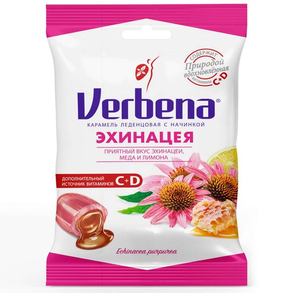 Фотография товара Карамель леденцовая с начинкой эхинацея Verbena/Вербена пак. 60г
