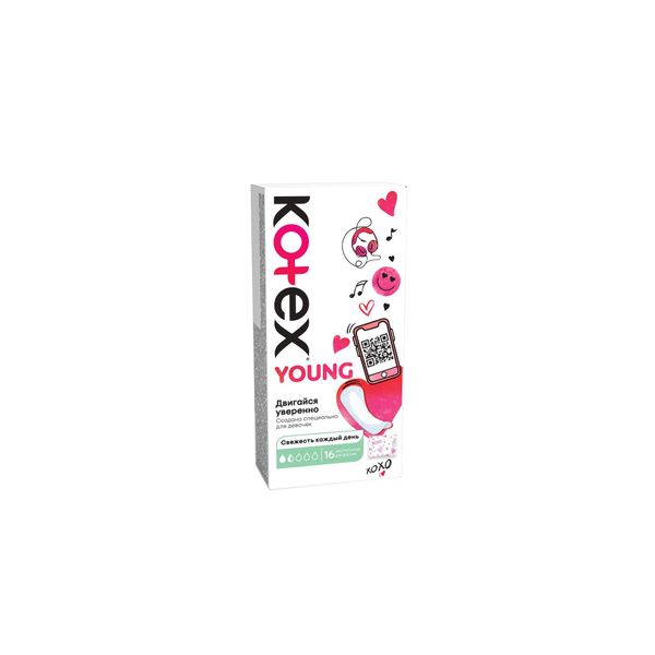 Фотография товара Прокладки ежедневные для девочек экстратонкие Young Kotex/Котекс 16шт