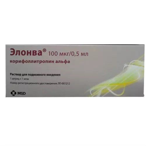 Фотография товара Элонва раствор для п/к введ. шприц с иглой 100мкг/0,5мл 0,5мл