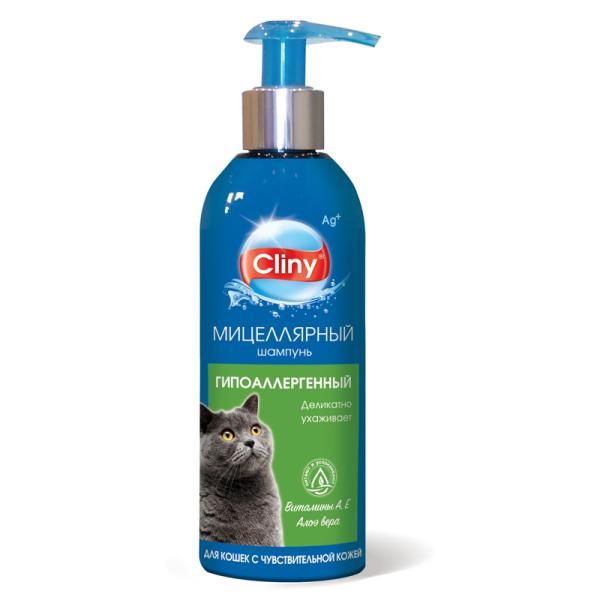 Фотография товара Шампунь для кошек гипоаллергенный Cliny/Клини фл. 200мл